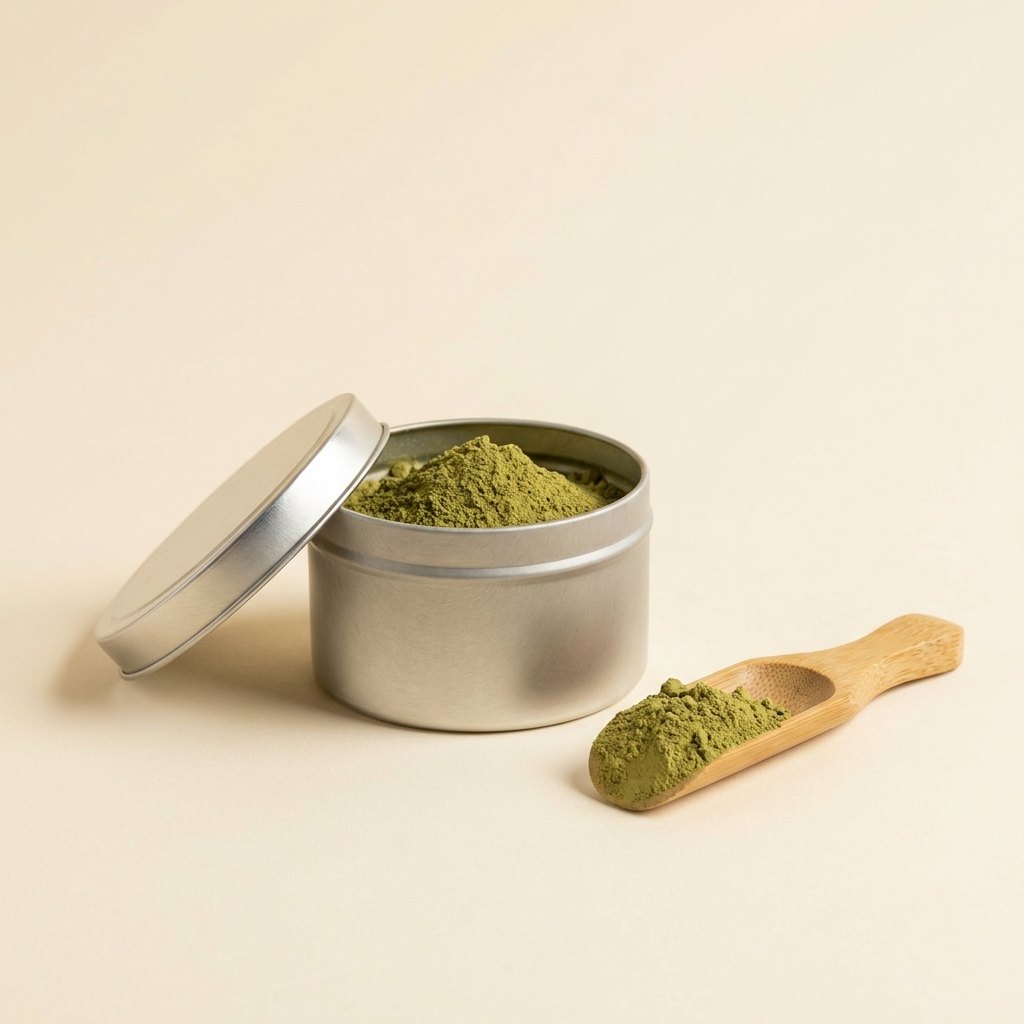 Matcha powder tin